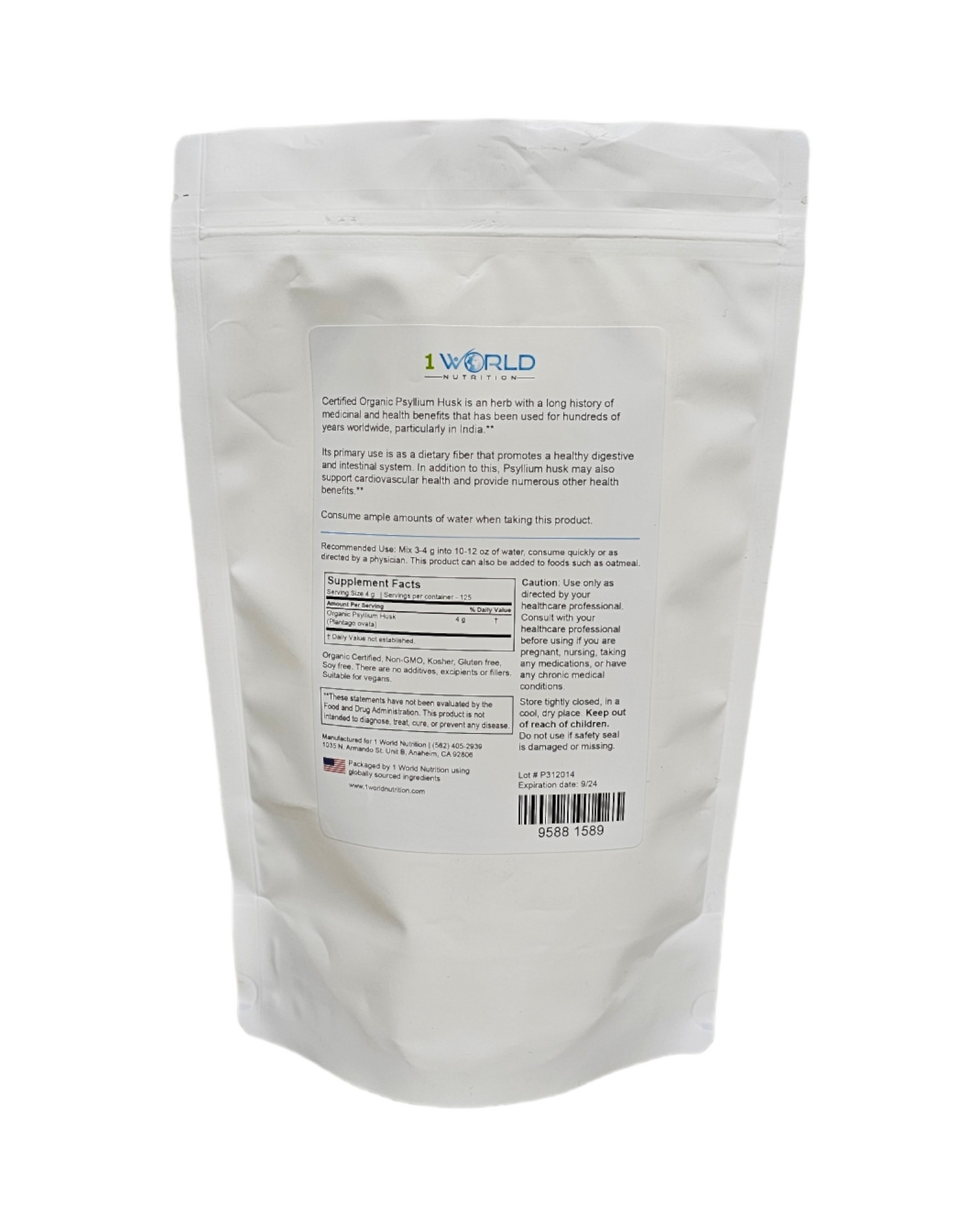 Certified Organic Psyllium Husk